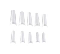 Lurrose 500pcs Nail Tips Palette Coffin Shape Full Coverage Nail Practice Display Boards Manicure Accessories for Salon and Art