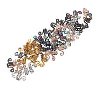 Lurrose 50pcs African Dreadlocks Hair Accessories Dirty Braid Clasps Spiral Coil Clips in Gold Silver Rose Gold Black Rainbow for Braids Hairstyle Party Festival
