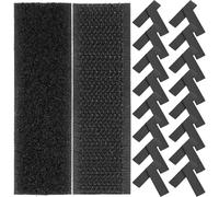 Lurrose 50pcs Black Nylon Hook and Loop Adhesive Strips with Super Strong Backing, Double-Sided Sticky Strips for Hats and Clothes, for Organisation and Home Decor