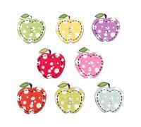 Lurrose 50pcs Cartoon Wooden Buttons with 2 Holes, Colorful Printed Little Fruit Design for Sewing and Knitting, Unique Wood Buttons Pack for Crafts and DIY Projects Random Color