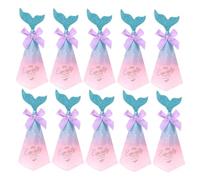 Lurrose 50pcs Creative Mermaid Wedding Candy Boxes Paper Material Lightweight Multi-purpose Triangle Pyramid Shape Beautiful Design for Bridal Shower Party Favour Supplies