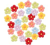 Lurrose 50pcs DIY Phone Case Charms Floral Resin Accessories, Five-petal Artificial Flowers for Phone Cover Decor and Hairpin Craft, Random Mixed Styles for Handmade Decoration