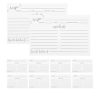 Lurrose 50pcs Double-Sided Recipe Cards for Kitchen Use, Tear Resistant Paper with Minimalist Design, Versatile and Writable Blank Cooking Cards for Messages and Food Recipes