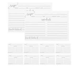 Lurrose 50pcs Double-Sided Recipe Cards for Kitchen Use, Tear Resistant Paper with Minimalist Design, Versatile and Writable Blank Cooking Cards for Messages and Food Recipes