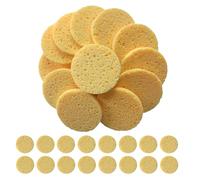 Lurrose 50pcs Facial Cleansing Sponges Natural Wood Pulp round Pads 60mm Diameter 8mm Thick Reusable Makeup Removal Puff for Deep Skin Exfoliating and Daily Face Cleaning