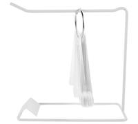 Lurrose 50pcs Nail Art Practice Display Sticks Set with White Metal Fan Stand and Mixed Round-square Nail Tips for Salon Polish Sample Holder and Manicure Training Tools