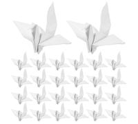Lurrose 50pcs Origami Paper Cranes: Handmade Folded Origami Paper Crane String Garland for Wedding Shower Birthday Party Backdrop Home Decoration