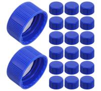 Lurrose 50pcs Plastic Screw Thread Vial Caps with Excellent Sealing for Autosampler Vials, Blue Small Bottle Covers for Biology and Gas Chromatography Laboratory Use