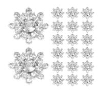 Lurrose 50pcs Snowflake Rhinestone Buttons: 15mm Metal Christmas Sew-On Buttons Embellishments - Elegant Winter Dress & Jacket Charm for Women Bridal