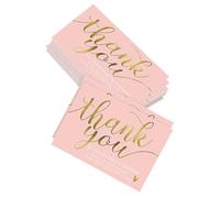 Lurrose 50pcs Thank You Cards for Supporting My Small Business, Pink Appreciation Cards with Envelopes for Orders, Weddings, Showers, and Customer Gratitude