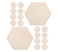 Lurrose 50pcs Unfinished Blank Wooden Slices Wood Hexagon Cutouts Natural Wood Material Easy Handling Smooth Finish Khaki Color Modern Stylish Design for Craft Wall Decoration and Burning
