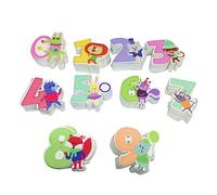 Lurrose 50pcs Wooden Digital Buttons Number Sewing Buttons Pattern Mix for Scrapbook DIY Craft Boys and Girls Decoration