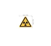 Lurrose 54pcs Radiation Hazard Warning Label, Self-adhesive Pvc Warning Decals, Yellow, Multilingual, for Glass and Sources, Industrial Environments and International Research