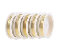 Lurrose 5mm Gold Copper Wire 7 Meters Per Roll 5 Rolls DIY Jewelry Wire for Crafting Shaping Beading for Handmade Art and Jewelry Making