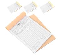 Lurrose 5pcs 3-Part Carbonless Invoice Book with 60 Pages for Small Business Use, Streamlining Order Entry and Providing Copies, for Managing Receipt Books in Situation