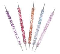 Lurrose 5pcs Acrylic Nail Art Dotting Pen Set for Beginners and Professionals, Dual-ended Rhinestones Picker and Manicure Tool, Easy to Use and Stylish for DIY Practice or Attending