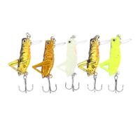 Lurrose 5pcs Artificial Fishing Lures Grasshopper Bait 3.3cm 3g Plastic Extra Strong for Fish Fishing Random Color