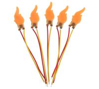 Lurrose 5pcs Battery Operated Flame Effect Light with Flickering Flame Circuit Board, Compact Design and Waterproof Coating, Yellow Plastic and Metal Material, for Stage Performance