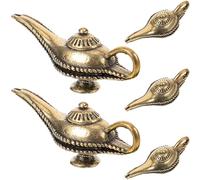 Lurrose 5pcs Brass Enchanted Lamp Pendant Delicate Keychain Charm for DIY Small Keychain Ornament Decorative Hanging Charm for Bag