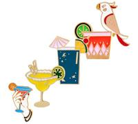 Lurrose 5pcs Brooch Pin Cartoon Hawaii Elements Pin Chic Alloy Brooches Clothing Decoration Easy to Put on Or Take off Women Party Accessories