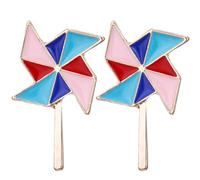Lurrose 5pcs Cartoon Windmill Badge Pin Breastpin Creative Lovely Simple Alloy Brooch Fade Resistant Free from Bad Substances Unisex Fashion Accessory for Clothing Decoration