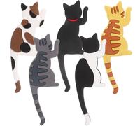 Lurrose 5pcs Cat Design Magnetic Hooks for Refrigerator, Decorative Cartoon Fridge Wall Hooks, Multi-use Cute Cat Magnets for Home Kitchen Organization and Seasonal Décor