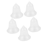 Lurrose 5pcs Clear Fillable Bell Ornaments Transparent Christmas Tree Decor for Weddings and Festive Packaging Unique Bell Shaped Hanging Decorations