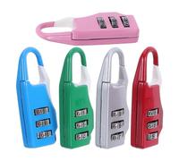 Lurrose 5pcs Combination Luggage Lock: 3 Digit Padlock - Resettable Security Device for Backpack Zipper Gym Locker Travel Suitcases School Fence Backyard Gate