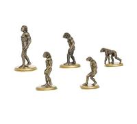 Lurrose 5pcs Dark Gold Simulation Man Models Educational Primitive People Figurines for Human Evolution Teaching Tools Creative Learning