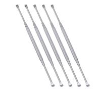 Lurrose 5pcs Double Head Ear Wax Removal Tool Spiral Stainless Steel Silver, Ear Wax Removal Spoon, Personal Use for Home, Men and Women