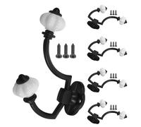 Lurrose 5pcs Dual Prong Coat Hook: Vintage Zinc Alloy Probe Hooks - Heavy Duty Antique Coat & Hat Hangers for Towels Bag Scarf Cap Hat Key