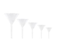 Lurrose 5pcs Glass Funnels for Filling Bottles and Laboratory Use, Triangle Shape with High Resistance to Thermal Shocks and Great Visibility, for Labs and Analytical Chemistry