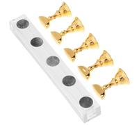 Lurrose 5pcs Golden Plastic Nail Practice Stand for Press on Nails with Putty for Salon and Home Use