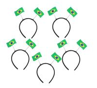 Lurrose 5pcs Green Elastic Sports Headbands with Felt and Pp Material, Foldable Team Spirit Hair Bands for Outdoor Soccer Events and Party Accessories