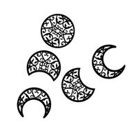 Lurrose 5Pcs Hollow Out Moon Phase Wall Art Decoration Moon Cycle Ornament for Bedroom Living Elegant Handmade Wall Hanging for Home Decor