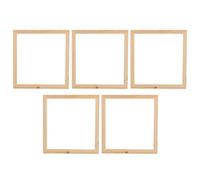 Lurrose 5pcs L-shaped Solid Pine Wood Photo Frames 30x30cm Set, Wooden Empty Frames for Canvas Paintings and Wall Décor in Living Room
