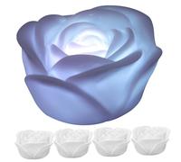 Lurrose 5pcs Led Light Simulated Rose Night Light Colors Changing for Illumination