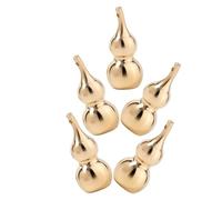 Lurrose 5pcs Lightweight Brass Gourd Pendants for DIY Keychain Making Comfortable Hand Feeling, for Small Crafts and Handicrafts, Multi-purpose Feng Shui Prosperity Symbol Charm