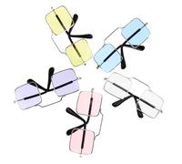 Lurrose 5pcs Lightweight Funny Spoof Glasses for Pets Metal and Plastic Frame, Assorted Colours, for Cats and Dogs at Pet's Party Or Personal Photo Sessions Random Color