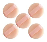 Lurrose 5pcs Makeup Applicators, Beige Mini Flocking Sponges for Powder Makeup Application on Face and Hands