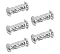 Lurrose 5pcs Multi-Layer Necklace Connector Clasp - Double Row Jewelry Buckle - Stainless Steel DIY Bracelet Clasps for Daily and Special Occasions