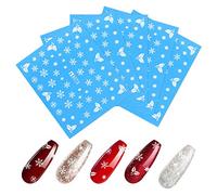 Lurrose 5pcs Nail Art Stickers Christmas Snow Decoration Nail Art Tip Snowflake Design