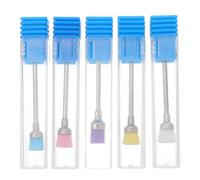 Lurrose 5pcs Nail Drill Bit Cleaning Brushes Metal Sturdy Nail Dust Cleaner for Home Manicure and Use Plump Brush Hair for Smooth