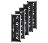 Lurrose 5pcs No Soliciting Sign Peel and Stick Waterproof Decal 10.6x3.5 Inch Front Door Warning Sticker for Home Office Private Residence