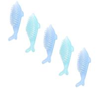 Lurrose 5pcs Portable Dolphin-shaped Nail Cleaning Brushes for Pedicure and Manicure, Small Plastic Nail Dust Cleaner for Women’s Hands and Toe Care, Random Color Set