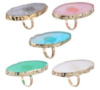 Lurrose 5pcs Resin Nail Art Ring Palette in Green for Professional and Home Use Unique Design Manicure Tool for Colors Blending and Mixing Holding Pigments Nail Accessories