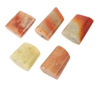 Lurrose 5pcs Shoushan Red Seal Stone Carving Material Set for Calligraphy and Painting Practice, Random Shape Name Stamp Blanks for Handmade Stone Stamp Engraving in Office Random Style