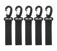 Lurrose 5Pcs Stroller Hooks for Bags: Purse and Diaper Bag Hanger for Stroller - Buggy Organizer Hanger with 360° Rotating Hook & Loop Strap Fit Pram Walker Shopping Cart