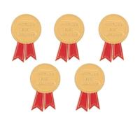 Lurrose 5pcs Teacher Enamel Lapel Pin Set, Lightweight Medal Shape Brooch for Award Events and Graduation Ceremonies, Versatile Wear Teacher Gift for Coaches and Mentors