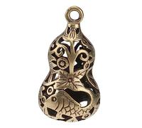 Lurrose 5pcs Vintage Brass Keychain Pendants Hollow Gourd Shape Delicate DIY Hanging Decorations for Car and Bag Accessories